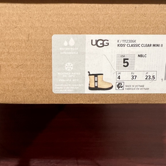 Ugg, Girls, Classic Clear Mini, 1112386K, Cream & Black - Picture 2 of 12